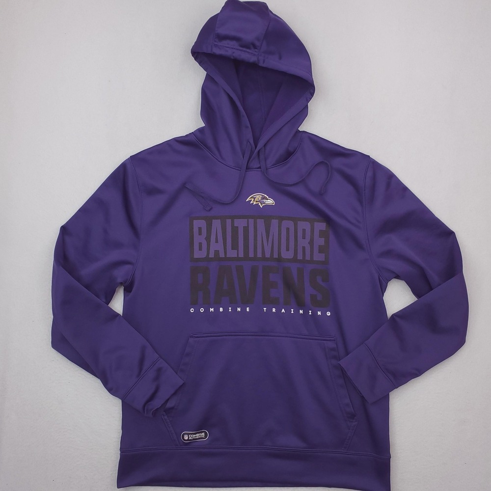 Baltimore Ravens Hoodie Mens Large Purple NFL Football New Era Combine Training